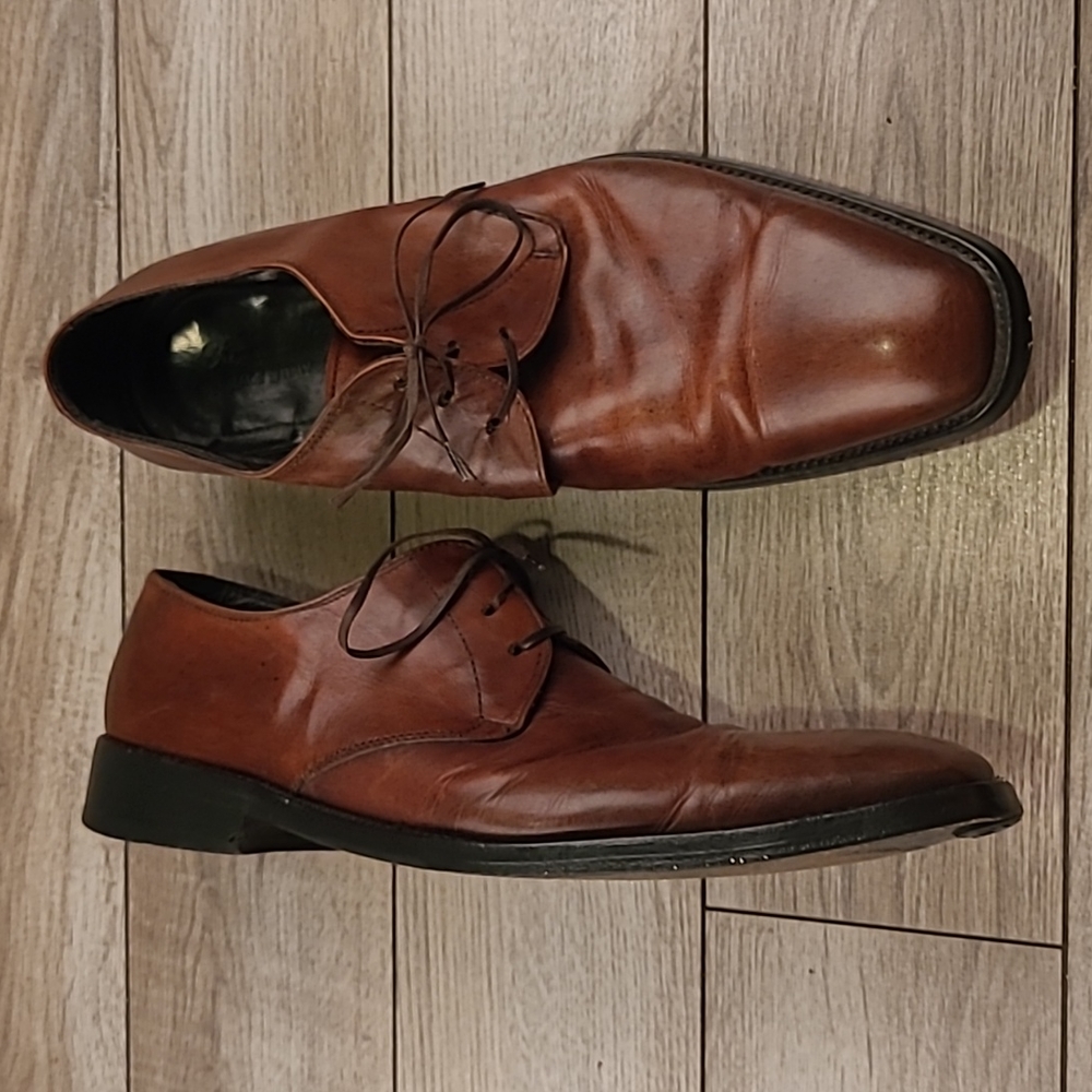 FACONNABLE Italy Dark Brown Leather Sz 10.5 Lace Up Oxford Mens Dress‎ Shoes